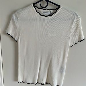 White Ribbed Top